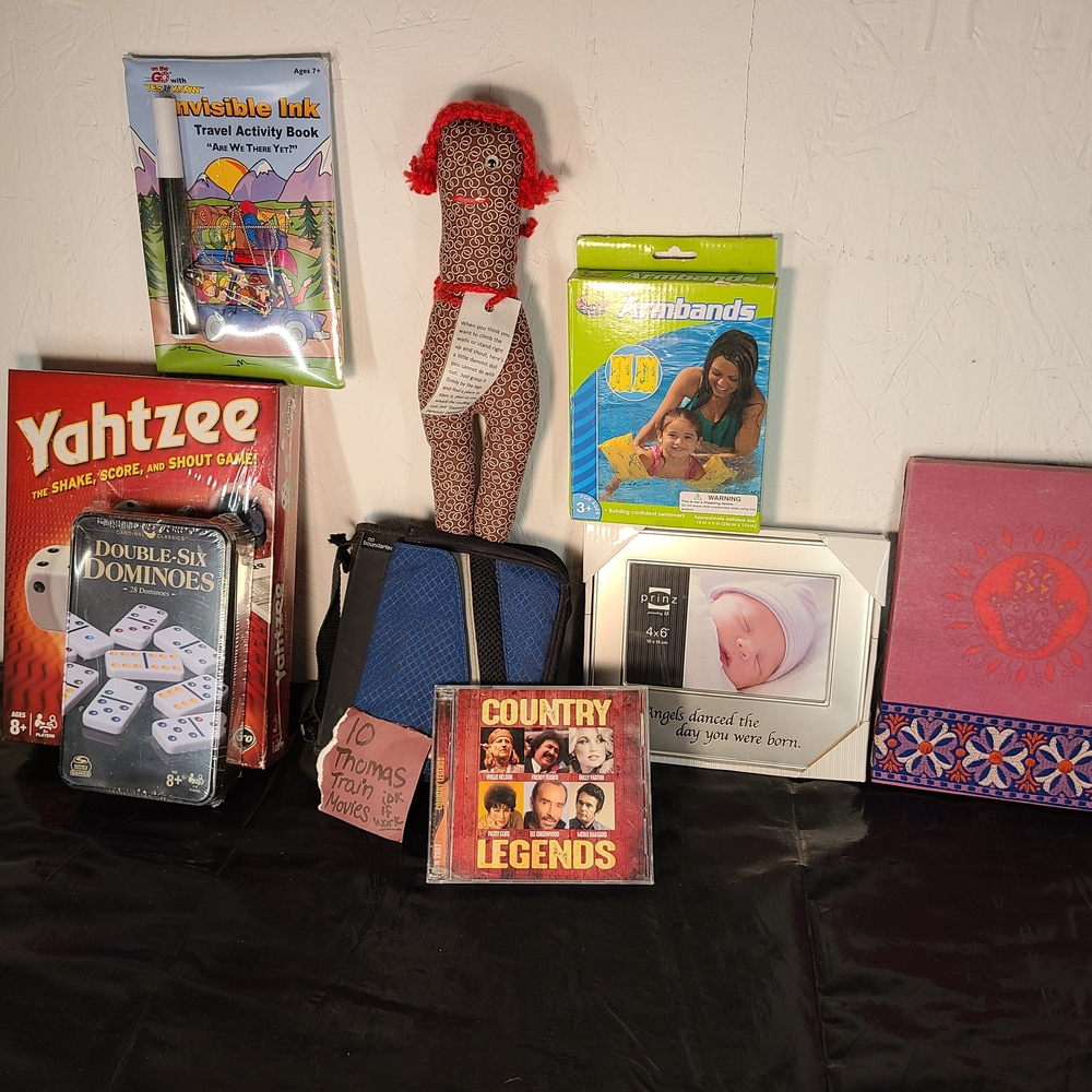 Yahtzee, Dominoes, Country Legends CD, Thomas Train Movies, Mixed Lot